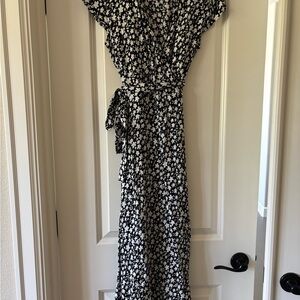 & Other Stories Black and White Wrap Dress
